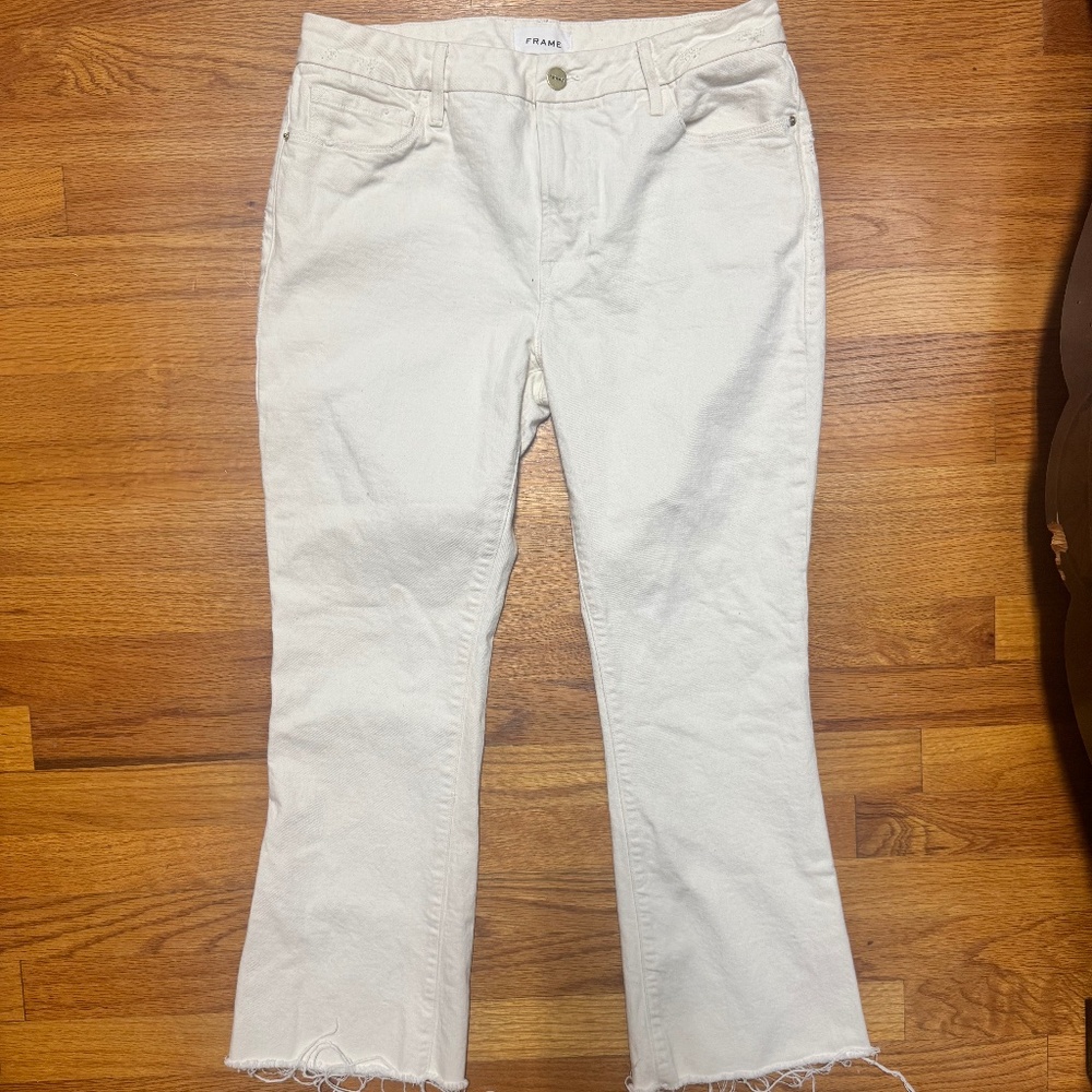 Frame Denim Le Crop Mini Boot Cut Sz 30 Au Natural